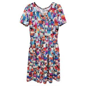 LuLaRoe Disney Castle Fit and Flare Dress Large